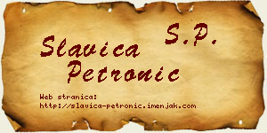 Slavica Petronić vizit kartica